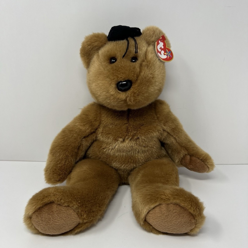 TY Hocus Halloween Bear Stuffed Animal Toy 13" Beanie Buddy w/ black spider
